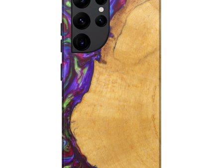 Galaxy S22 Ultra Wood+Resin Live Edge Phone Case - Cacilia (Purple, 597048) Hot on Sale