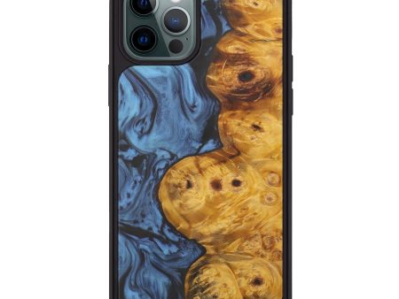 iPhone 12 Pro Wood+Resin Phone Case - Timmie (Dark Blue, 596178) For Cheap