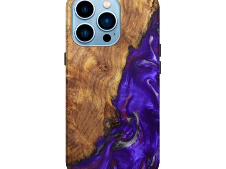 iPhone 14 Pro Wood+Resin Live Edge Phone Case - Tomi (Purple, 597064) Supply