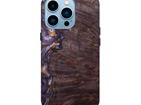 iPhone 14 Pro Wood+Resin Live Edge Phone Case - Adeniyi (Purple, 597066) Online now