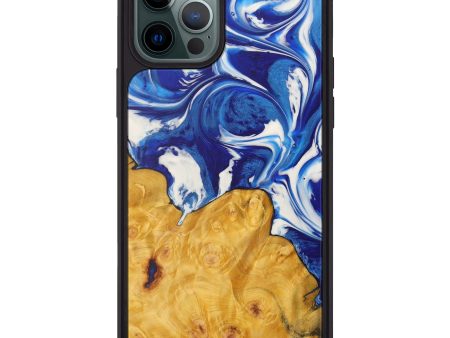 iPhone 12 Pro Max Wood+Resin Phone Case - Adalberto (Dark Blue, 596193) Online