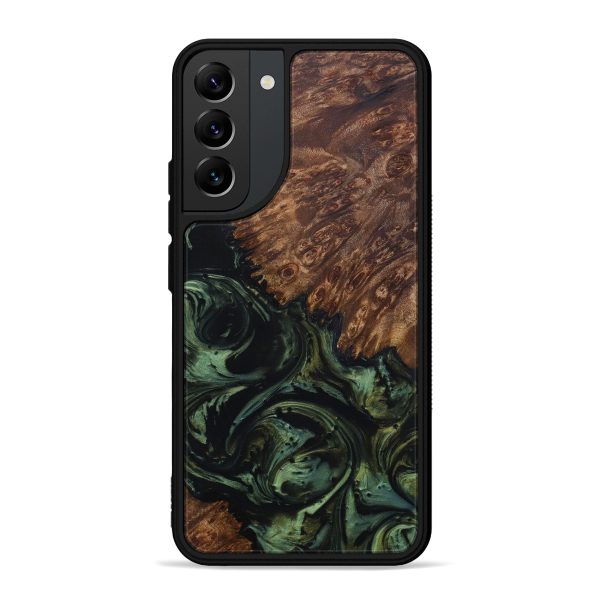 Galaxy S22 Plus Wood+Resin Phone Case - Jeff (Dark Green, 596209) Online Sale