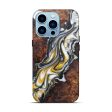 iPhone 14 Pro Wood+Resin Live Edge Phone Case - Ayako (Black & White, 597035) Online Sale