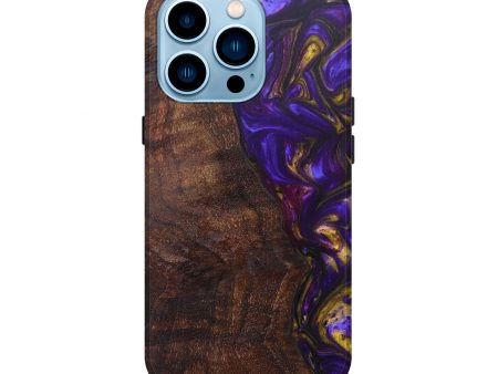 iPhone 14 Pro Wood+Resin Live Edge Phone Case - Coursey (Purple, 597039) Supply