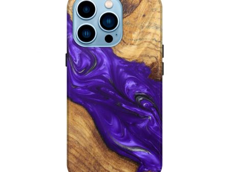 iPhone 14 Pro Wood+Resin Live Edge Phone Case - Barnes (Purple, 597050) For Cheap