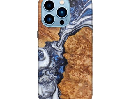 iPhone 14 Pro Wood+Resin Live Edge Phone Case - Hotline (Black & White, 596284) Fashion