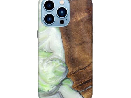 iPhone 14 Pro Wood+Resin Live Edge Phone Case - Robinett (Black & White, 596292) Cheap