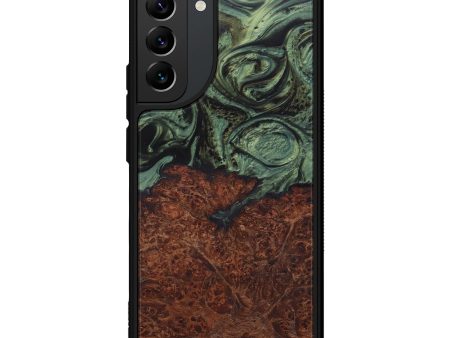 Galaxy S22 Plus Wood+Resin Phone Case - Melody (Dark Green, 596252) For Discount