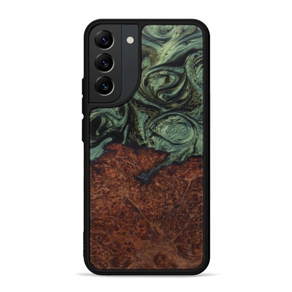 Galaxy S22 Plus Wood+Resin Phone Case - Melody (Dark Green, 596252) For Discount