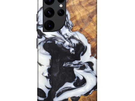 Galaxy S22 Ultra Wood+Resin Live Edge Phone Case - Drudy (Black & White, 597031) Fashion