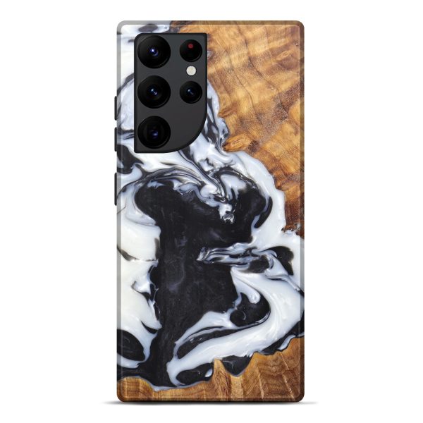 Galaxy S22 Ultra Wood+Resin Live Edge Phone Case - Drudy (Black & White, 597031) Fashion