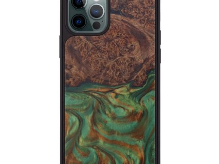 iPhone 12 Pro Wood+Resin Phone Case - Audrie (Dark Green, 596245) Online now