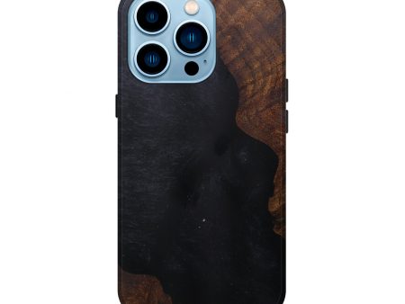 iPhone 14 Pro Wood+Resin Live Edge Phone Case - Tarrah (Pure Black, 596613) Supply