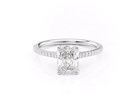 The Pave Claire Set With A 4 Carat Radiant Moissanite Hot on Sale