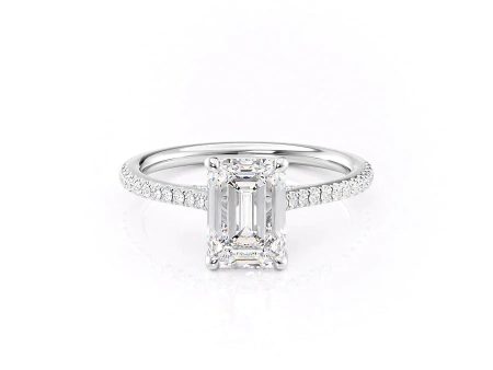 The Pave Claire Set With A 3.5 Carat Emerald Moissanite For Cheap