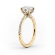 The Pave Claire Set With A 1 Carat Pear Moissanite For Sale